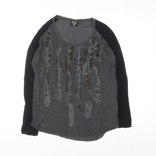 Golddigga Womens Grey Long Sleeve Jersey T-Shirt Size 16
