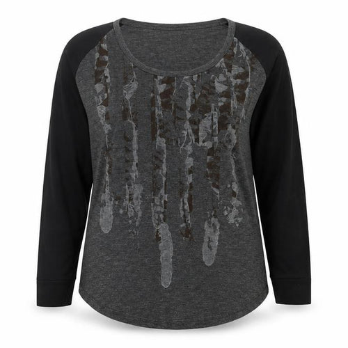 Golddigga Womens Grey Long Sleeve Jersey T-Shirt Size 16