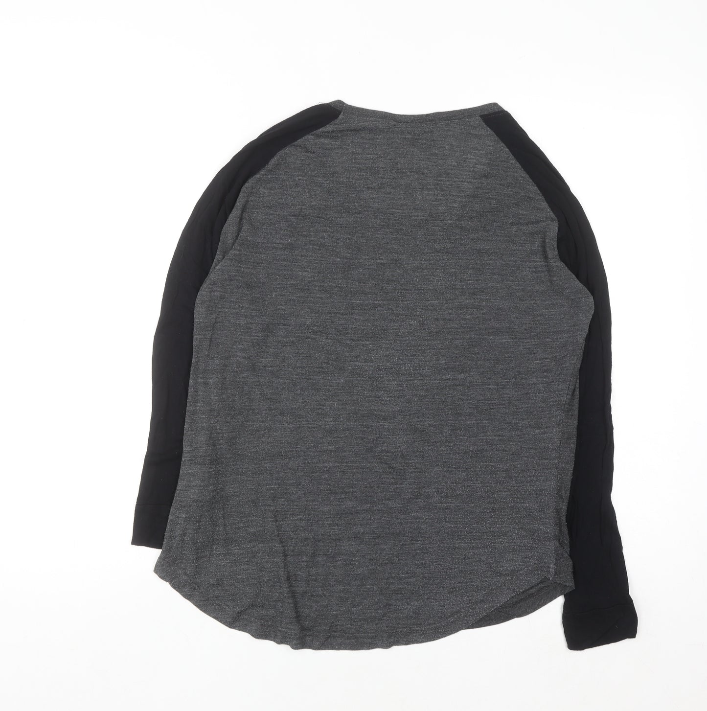 Golddigga Womens Grey Long Sleeve Jersey T-Shirt Size 16