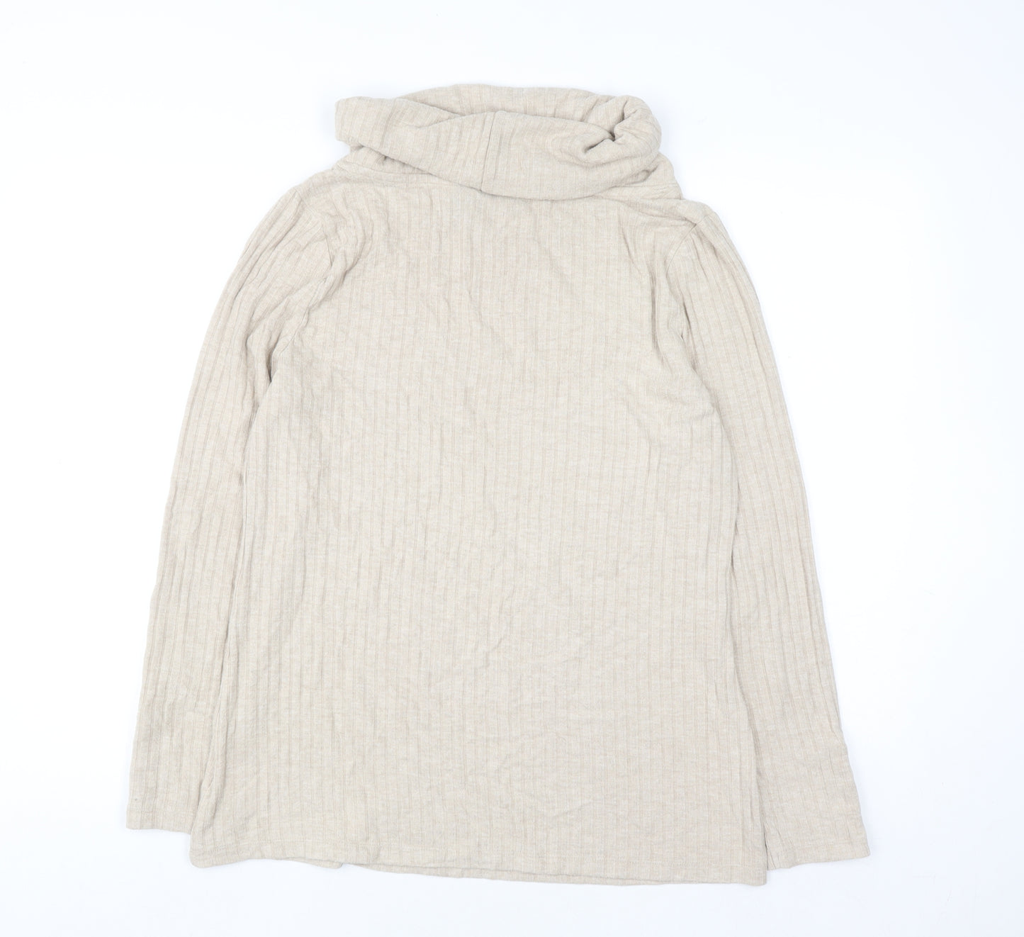 Lands' End Men's Beige Roll Neck Pullover Jumper Size M