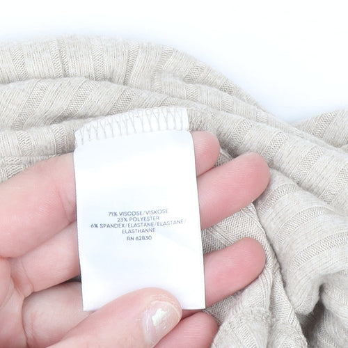 Lands' End Men's Beige Roll Neck Pullover Jumper Size M