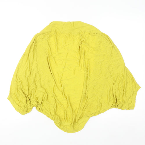 Planet Women's Yellow Short Sleeve Open Cardigan Size M Viscose Blend