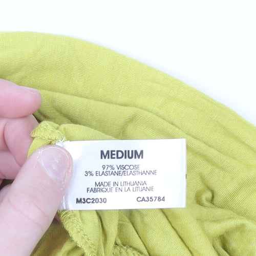 Planet Women's Yellow Short Sleeve Open Cardigan Size M Viscose Blend