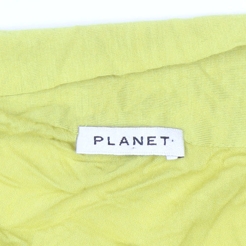 Planet Women's Yellow Short Sleeve Open Cardigan Size M Viscose Blend