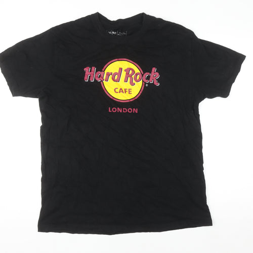 Hard Rock Cafe London Men's Black Cotton Graphic T-Shirt Large