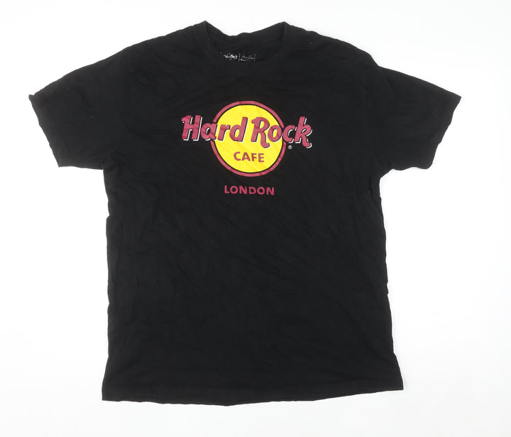 Hard Rock Cafe London Men's Black Cotton Graphic T-Shirt Large