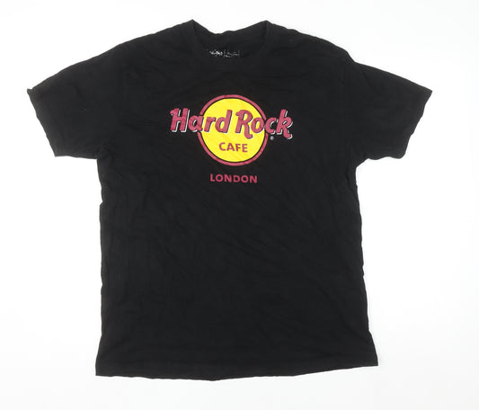 Hard Rock Cafe London Men's Black Cotton Graphic T-Shirt Large