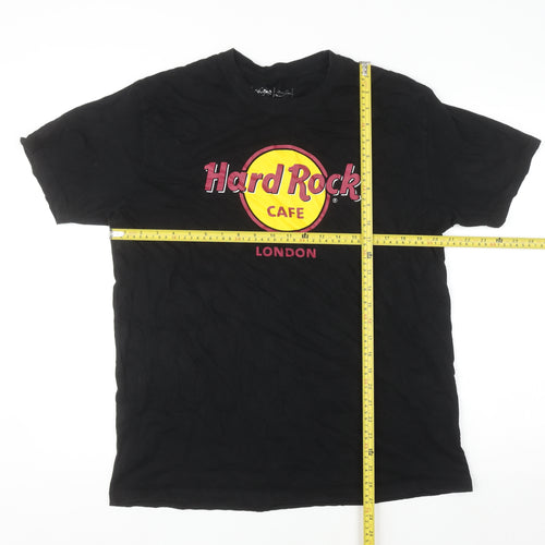 Hard Rock Cafe London Men's Black Cotton Graphic T-Shirt Large