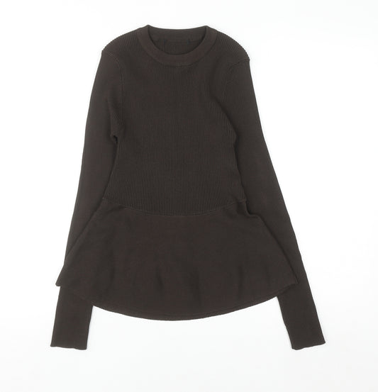 River Island Women’s Brown Crew Neck Long Sleeve Pullover Jumper Size S