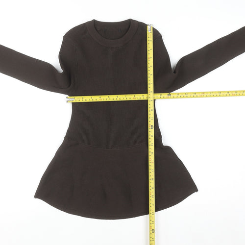 River Island Women’s Brown Crew Neck Long Sleeve Pullover Jumper Size S