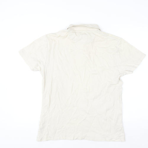 French Connection Men's Beige Regular Fit Cotton Polo Shirt M