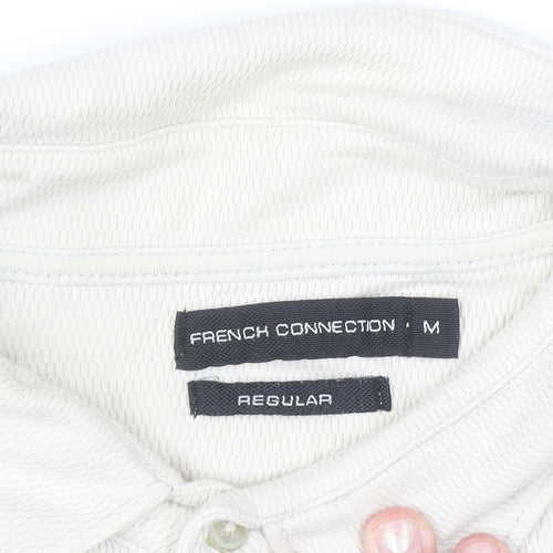 French Connection Men's Beige Regular Fit Cotton Polo Shirt M