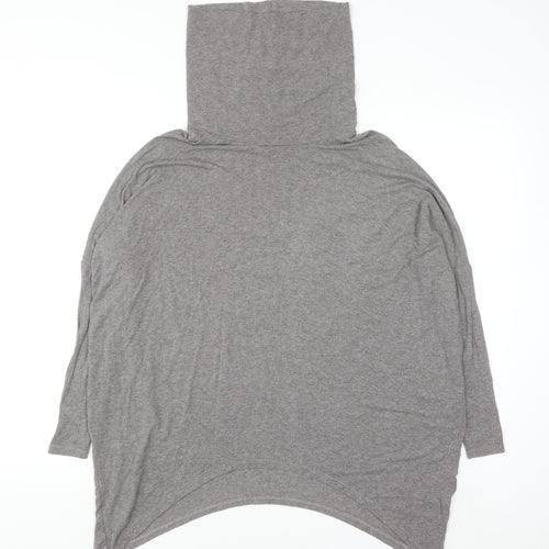 Label Lab Women’s Grey Roll Neck Relaxed Pullover Jumper Size S