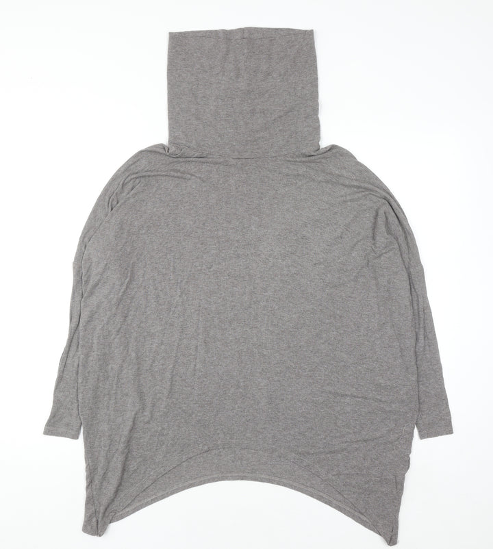 Label Lab Women’s Grey Roll Neck Relaxed Pullover Jumper Size S