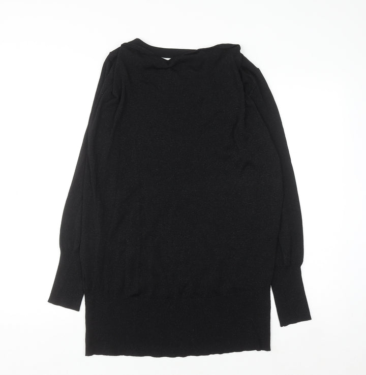 Coast Womens Black Cowl Neck Long Sleeve Knit Jumper Size M