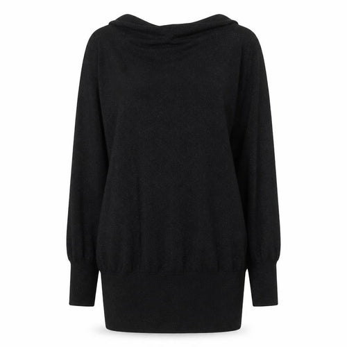 Coast Womens Black Cowl Neck Long Sleeve Knit Jumper Size M