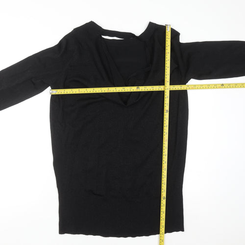 Coast Womens Black Cowl Neck Long Sleeve Knit Jumper Size M