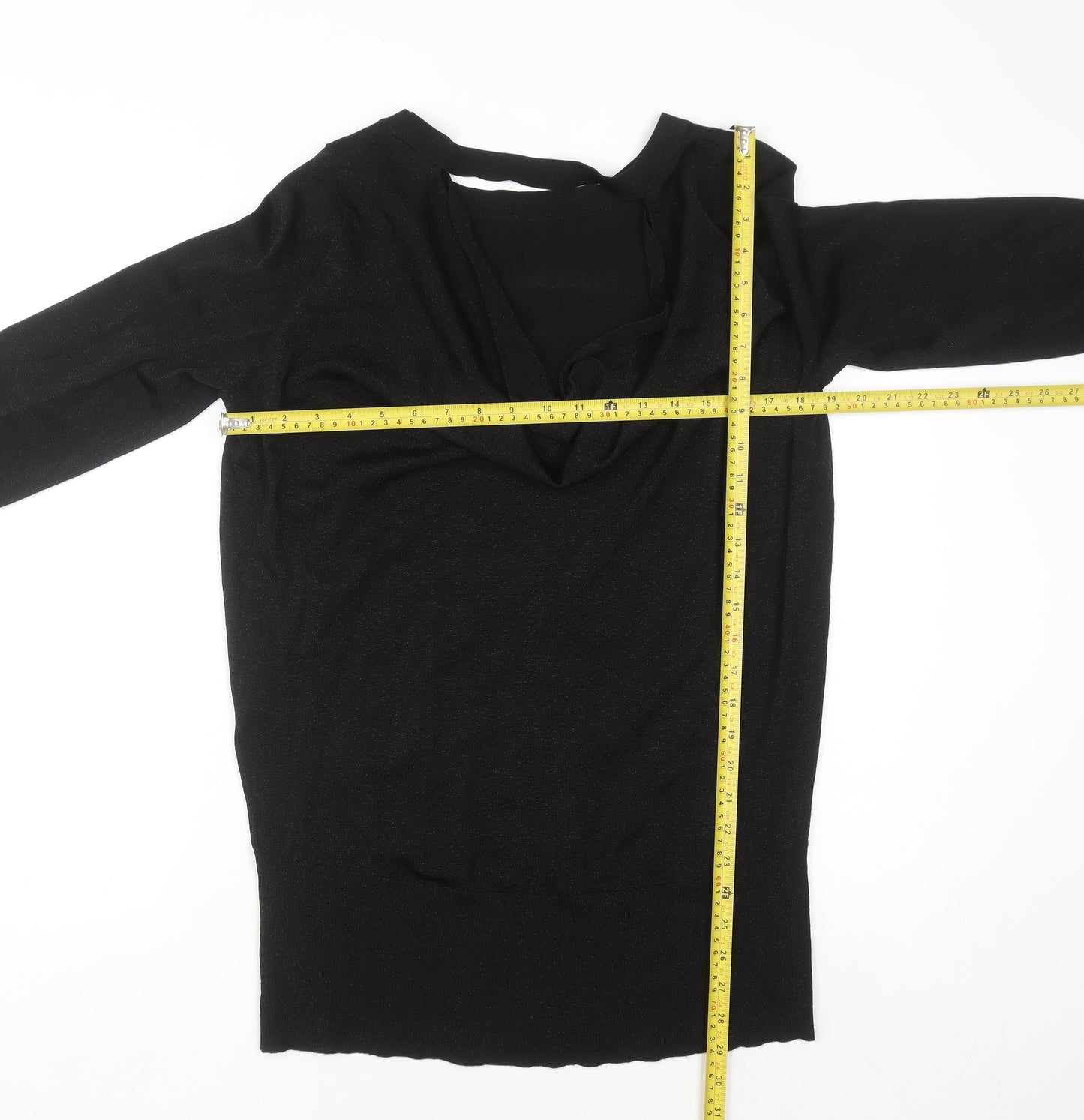 Coast Womens Black Cowl Neck Long Sleeve Knit Jumper Size M