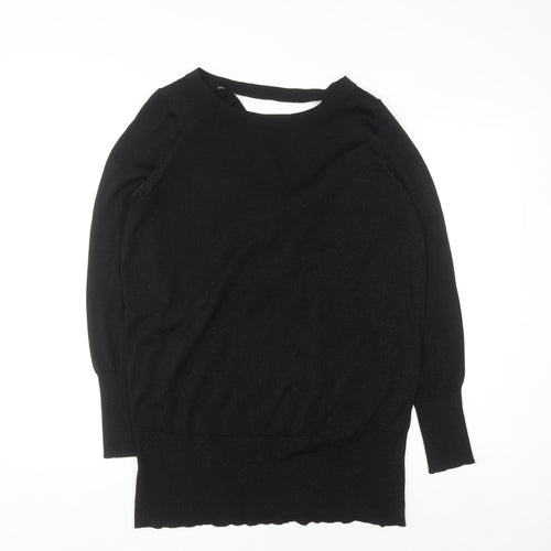 Coast Womens Black Cowl Neck Long Sleeve Knit Jumper Size M