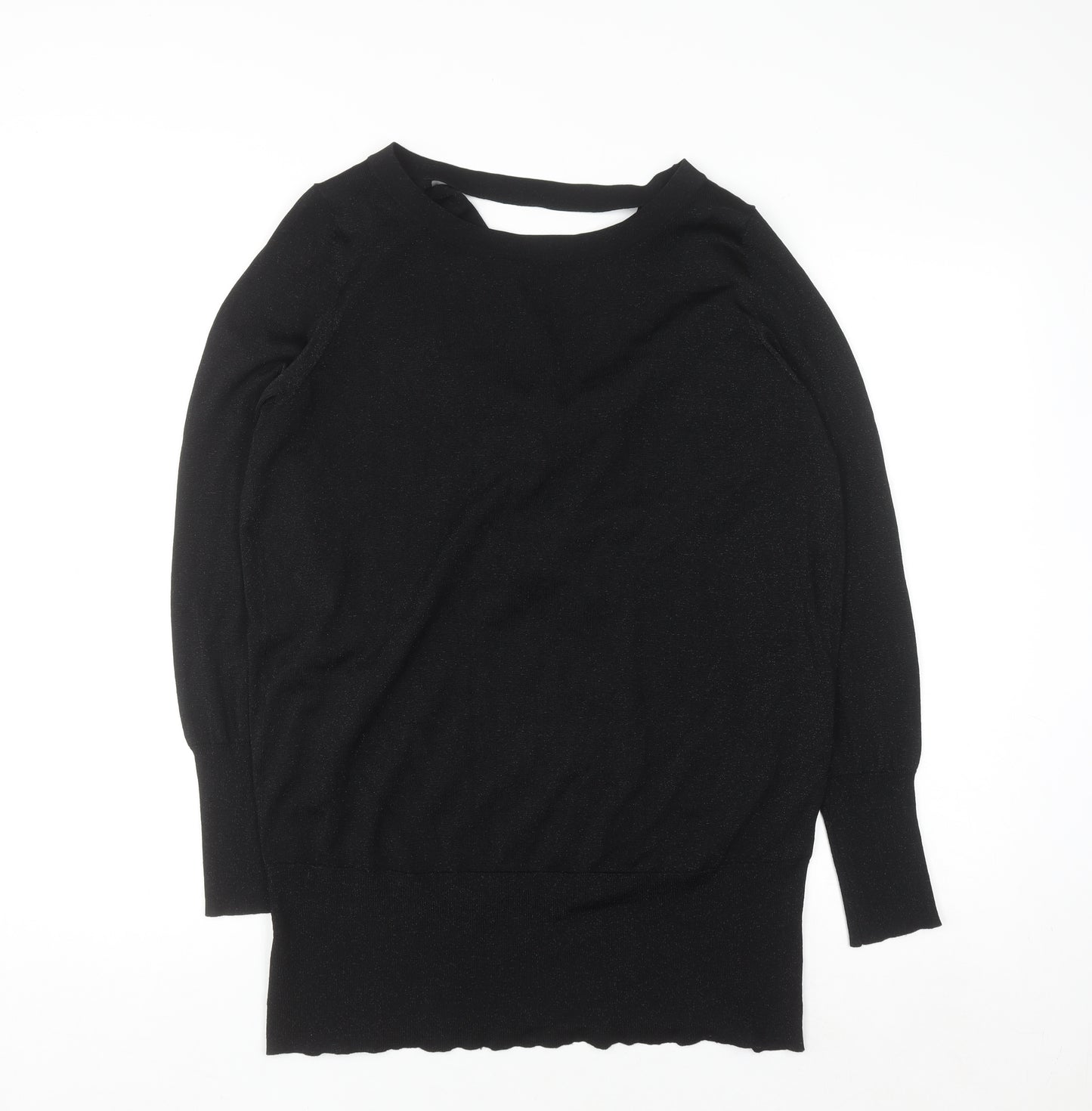 Coast Womens Black Cowl Neck Long Sleeve Knit Jumper Size M