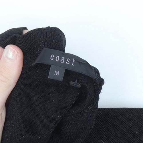 Coast Womens Black Cowl Neck Long Sleeve Knit Jumper Size M