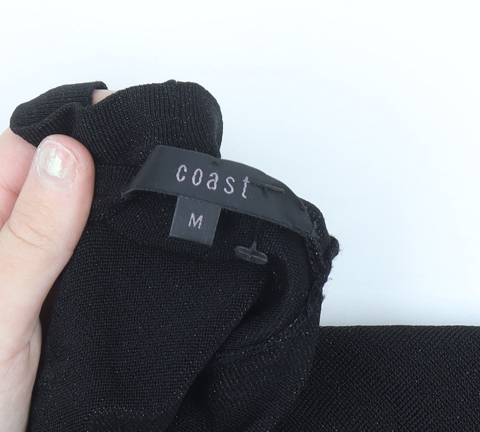 Coast Womens Black Cowl Neck Long Sleeve Knit Jumper Size M