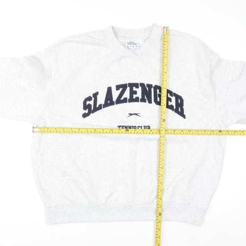 Slazenger Women Grey Crew Neck Pullover Sweatshirt UK 14 Lined