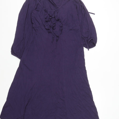 Marks and Spencer Per Una Women’s Purple A-Line Knee Length Dress Size 14