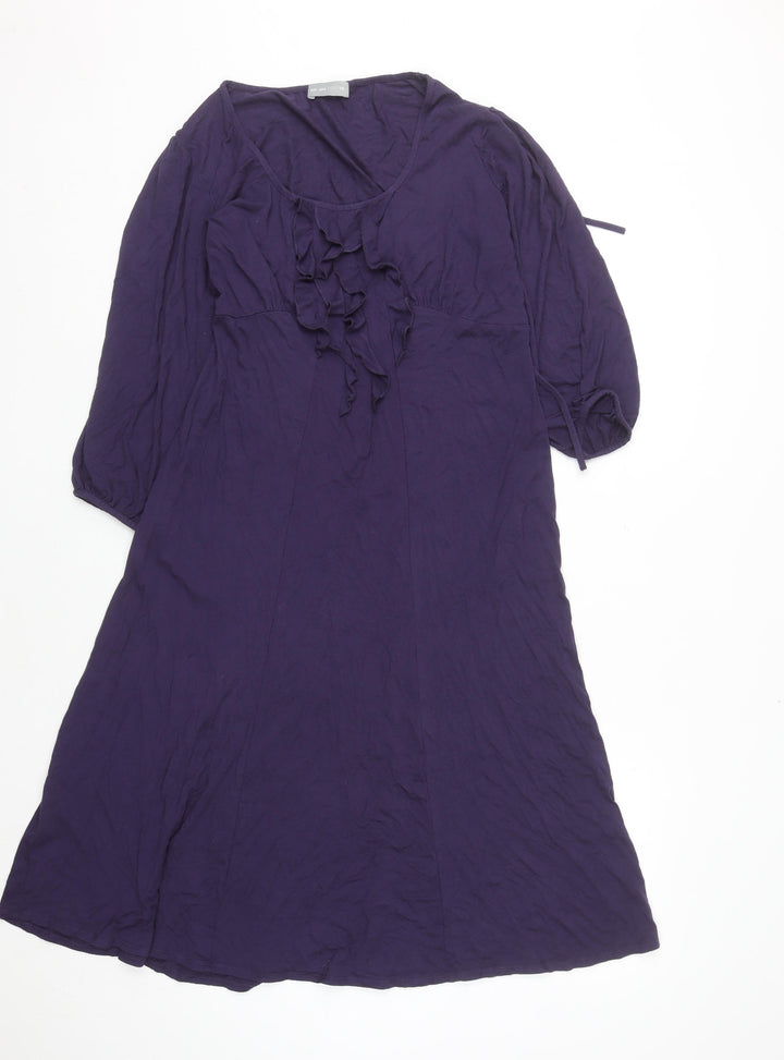 Marks and Spencer Per Una Women’s Purple A-Line Knee Length Dress Size 14