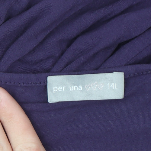 Marks and Spencer Per Una Women’s Purple A-Line Knee Length Dress Size 14