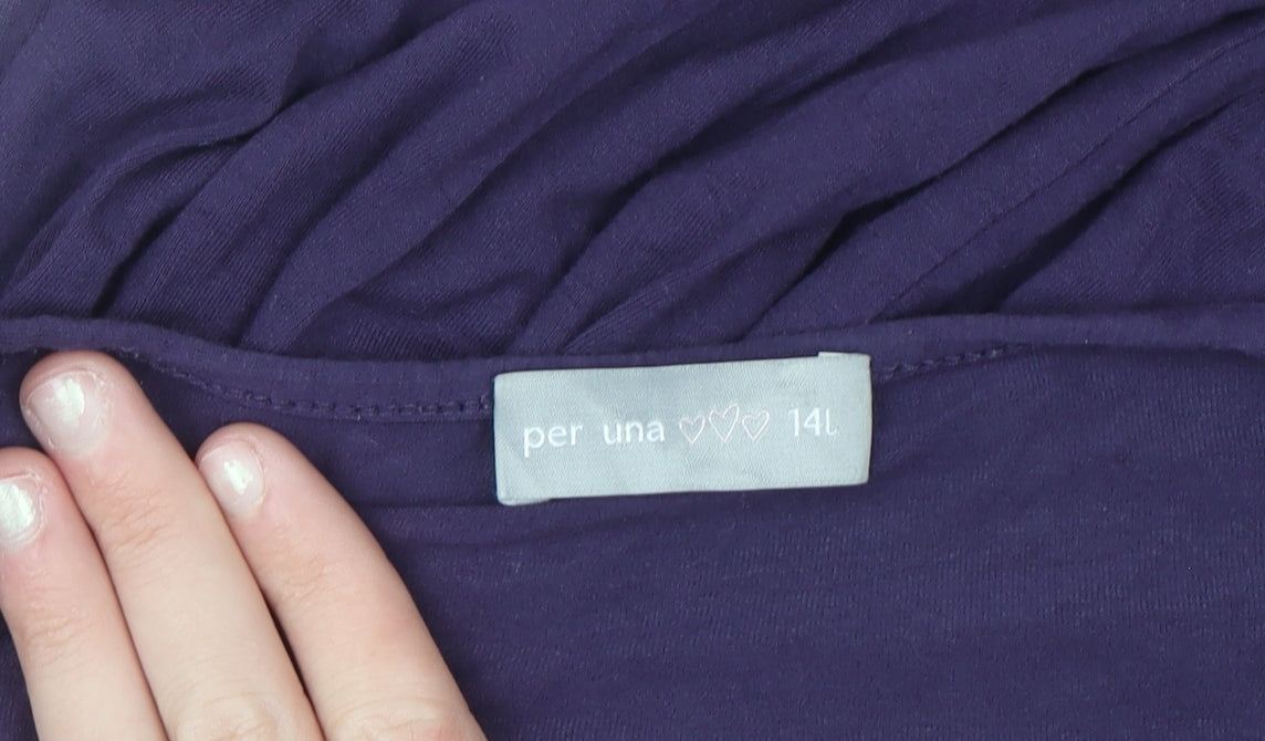 Marks and Spencer Per Una Women’s Purple A-Line Knee Length Dress Size 14