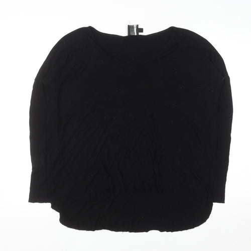 ASOS Tall Women's Black V-Neck Long Sleeve Jumper Size 14