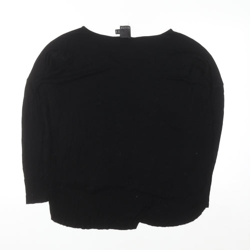 ASOS Tall Women's Black V-Neck Long Sleeve Jumper Size 14