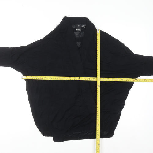 Bench Womens Black Medium Open Knit Dolman Cardigan