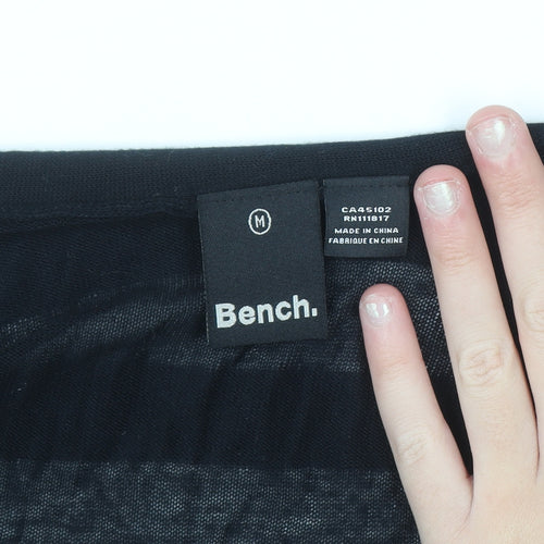 Bench Womens Black Medium Open Knit Dolman Cardigan