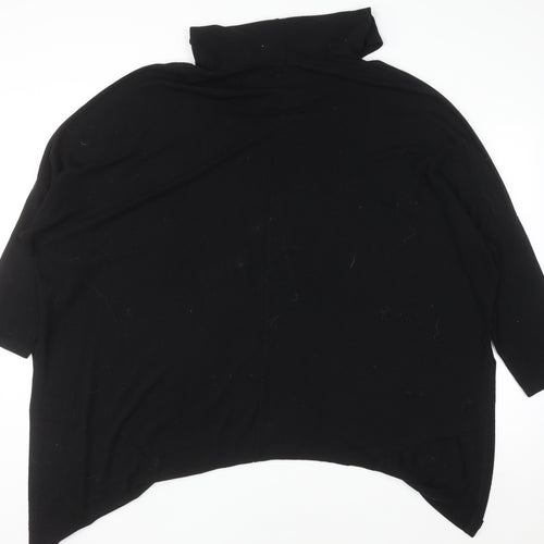 Roman Women Black Sequin Star Poncho Jumper Size 20