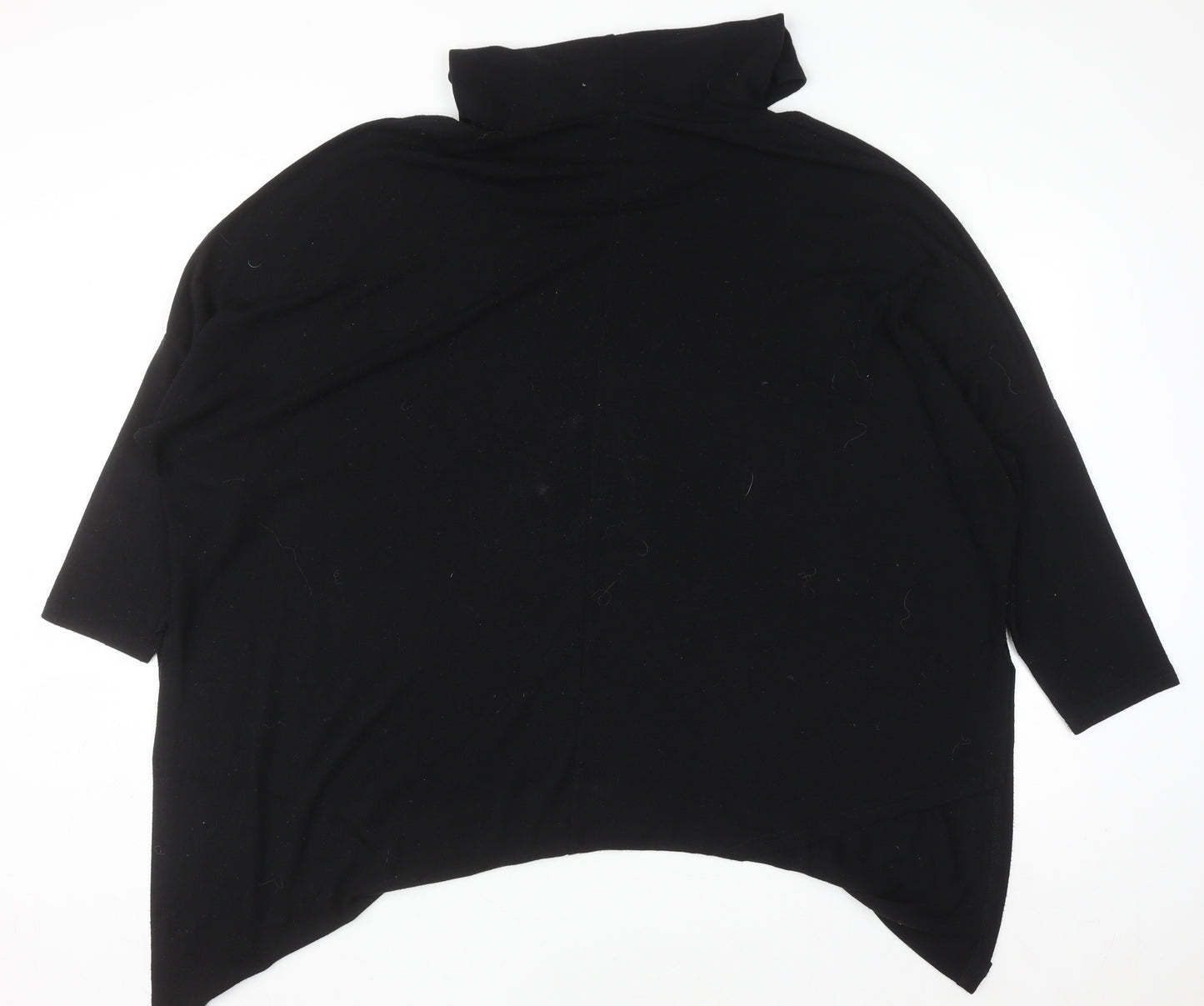 Roman Women Black Sequin Star Poncho Jumper Size 20