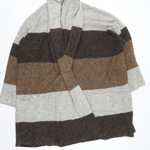 Marks and Spencer Women’s Brown Striped Long Sleeve Knit Cardigan S