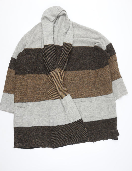 Marks and Spencer Women’s Brown Striped Long Sleeve Knit Cardigan S