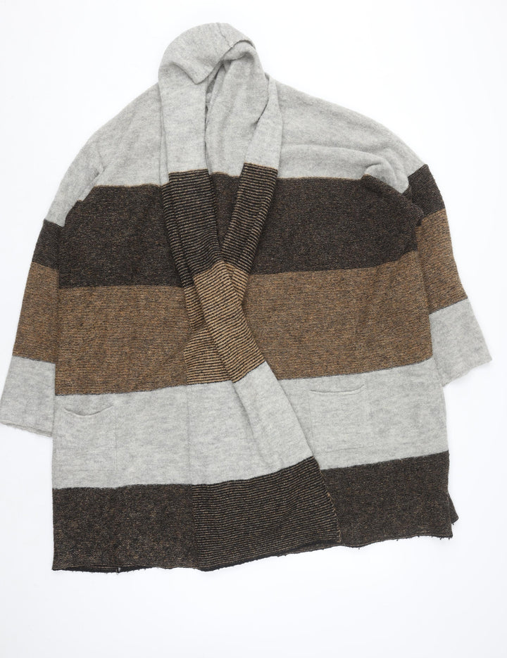 Marks and Spencer Women’s Brown Striped Long Sleeve Knit Cardigan S