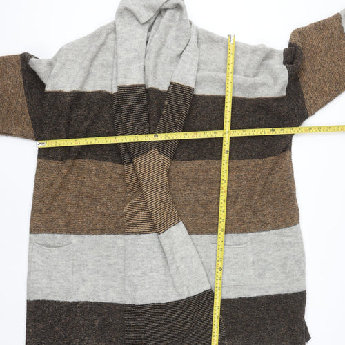 Marks and Spencer Women’s Brown Striped Long Sleeve Knit Cardigan S