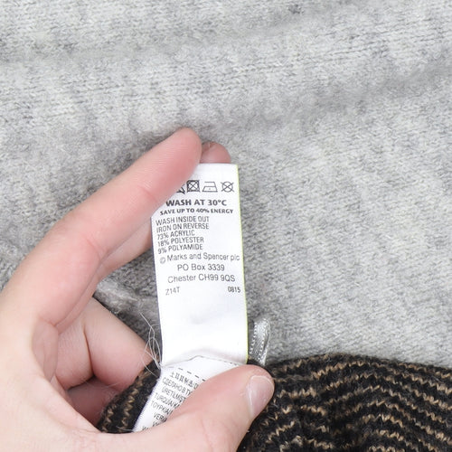 Marks and Spencer Women’s Brown Striped Long Sleeve Knit Cardigan S