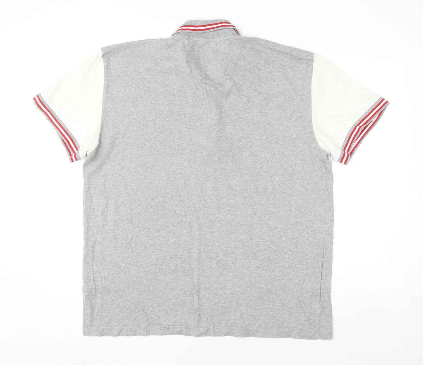 Next Men's Grey Striped Slim Fit Polo Shirt Size 2XL