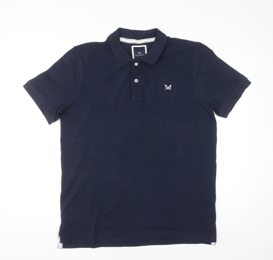 Crew Clothing Company Men's Blue Cotton Polo Shirt Size L
