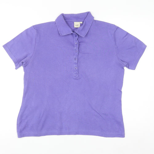 Cotton Traders Women Purple Size 12 Polo Shirt 100% Cotton Short Sleeve