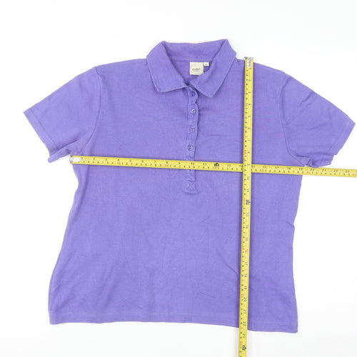 Cotton Traders Women Purple Size 12 Polo Shirt 100% Cotton Short Sleeve