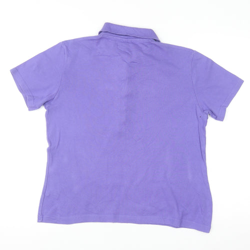 Cotton Traders Women Purple Size 12 Polo Shirt 100% Cotton Short Sleeve