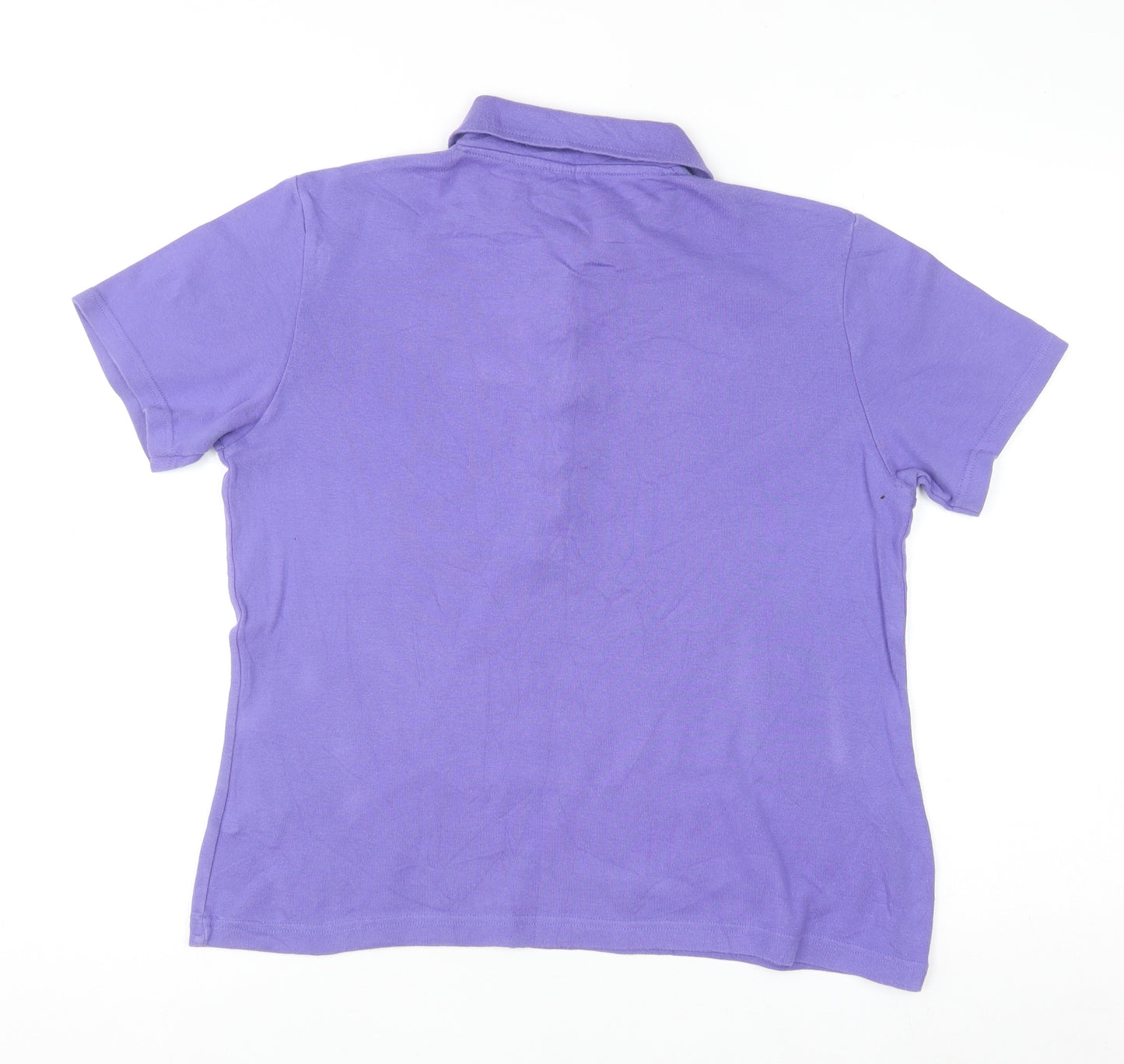 Cotton Traders Women Purple Size 12 Polo Shirt 100% Cotton Short Sleeve
