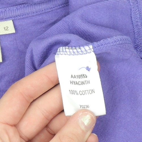 Cotton Traders Women Purple Size 12 Polo Shirt 100% Cotton Short Sleeve