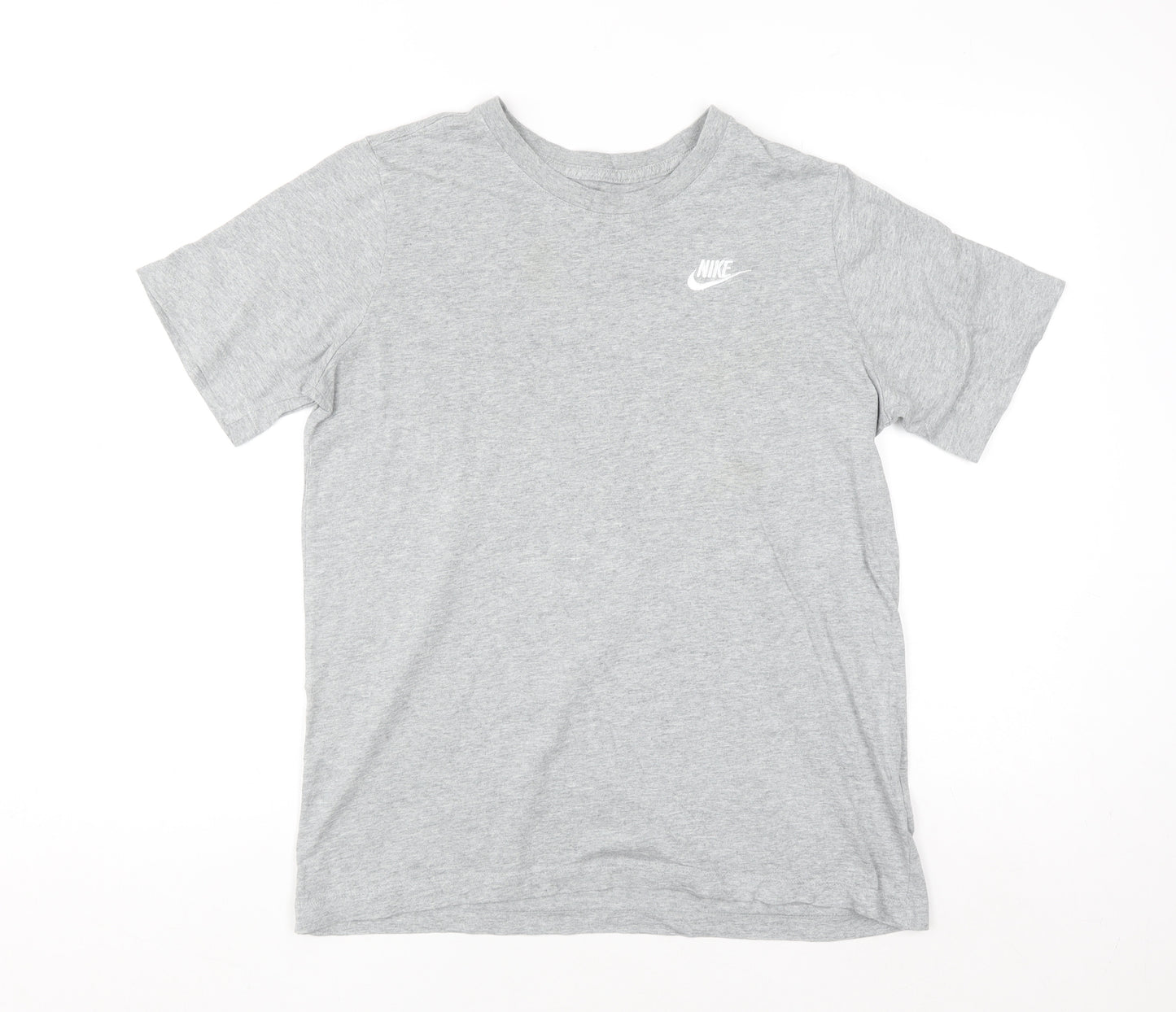 Nike Men's Grey Cotton Crew Neck Short Sleeve T-Shirt Size S